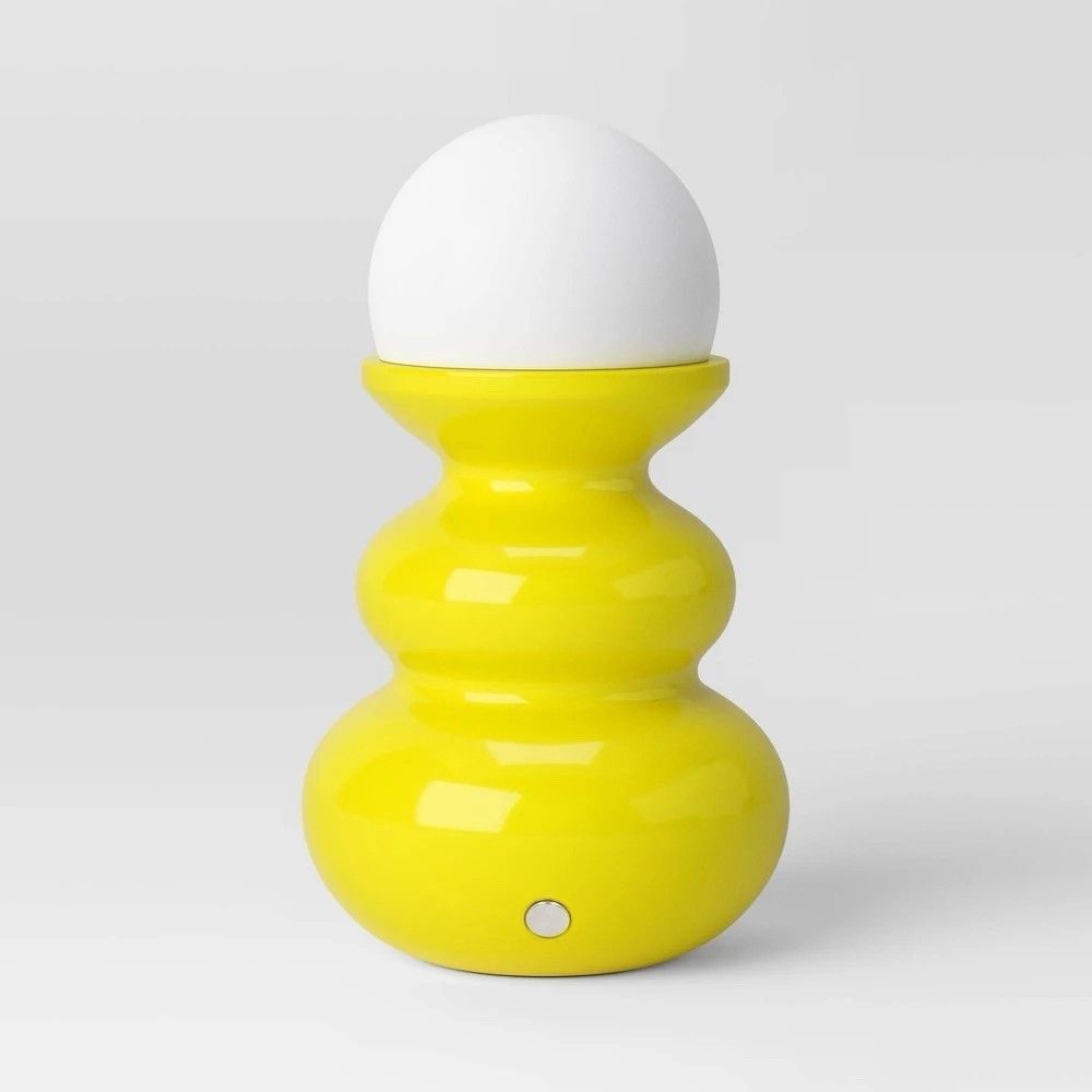 Room Essentials Mini Plastic Table Lamps Glass Orb Yellow 2 Pack New